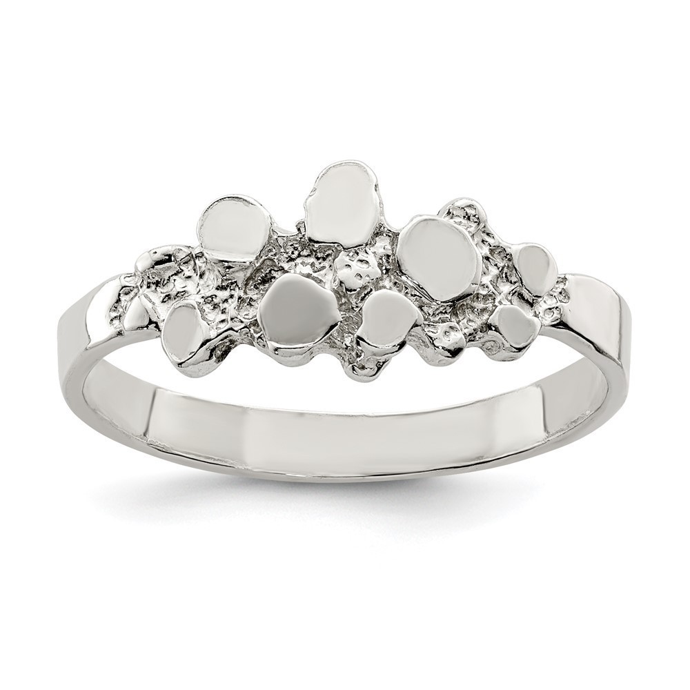 Million Charms 925 Sterling Silver Authentic Fine Jewelry Nugget Ring, size 6